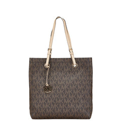 マイケルコース MKシグネチャー ハンドバッグ トートバッグ 35H2GTTT3B ブラウン PVC レザー レディース Michael Kors 【中古】
