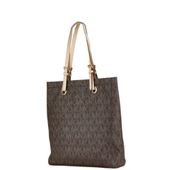 マイケルコース MKシグネチャー ハンドバッグ トートバッグ 35H2GTTT3B ブラウン PVC レザー レディース Michael Kors 【中古】