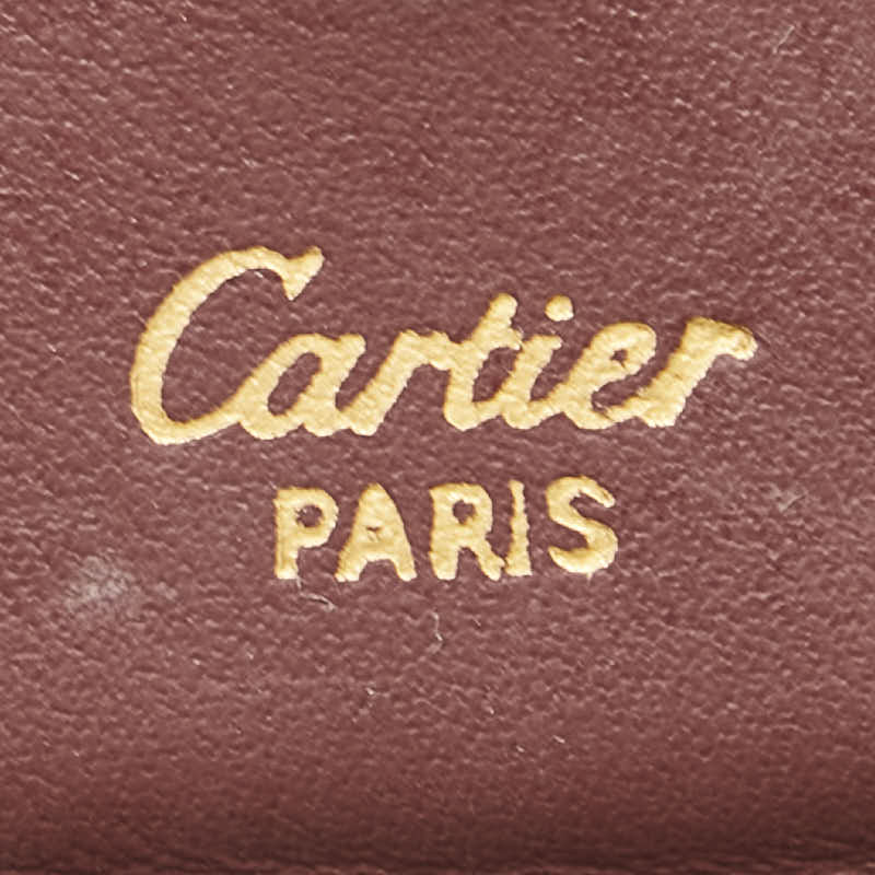 カルティエ マストライン コインケース 小銭入れ ワインレッド ボルドー レザー レディース CARTIER 【中古】