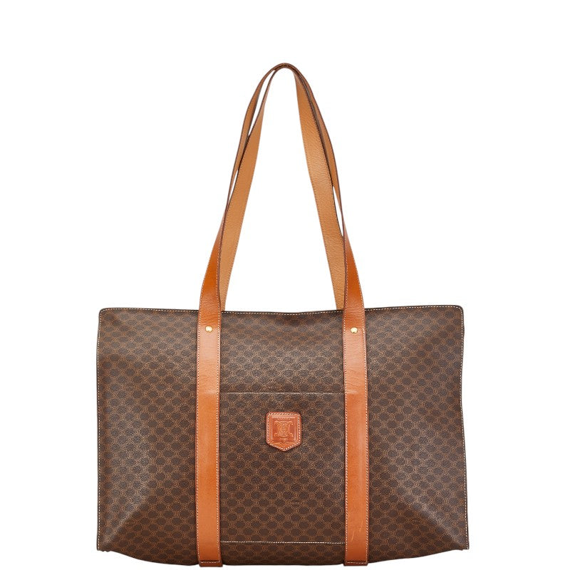 セリーヌ マカダム トートバッグ ショルダーバッグ MC96 ブラウン PVC レザー レディース CELINE 【中古】