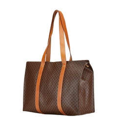 セリーヌ マカダム トートバッグ ショルダーバッグ MC96 ブラウン PVC レザー レディース CELINE 【中古】