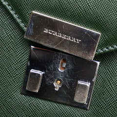 バーバリー クラッチバッグ セカンドバッグ グリーン レザー メンズ BURBERRY 【中古】