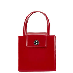 ブルガリ ブルガリブルガリ スクエア ハンドバッグ トートバッグ レッド レザー レディース BVLGARI 【中古】