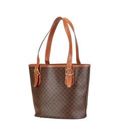 セリーヌ マカダム ハンドバッグ トートバッグ ブラウン PVC レザー レディース CELINE 【中古】