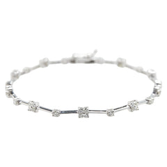 K18WG ホワイトゴールド ダイヤ1.06ct ブレスレット レディース 【中古】