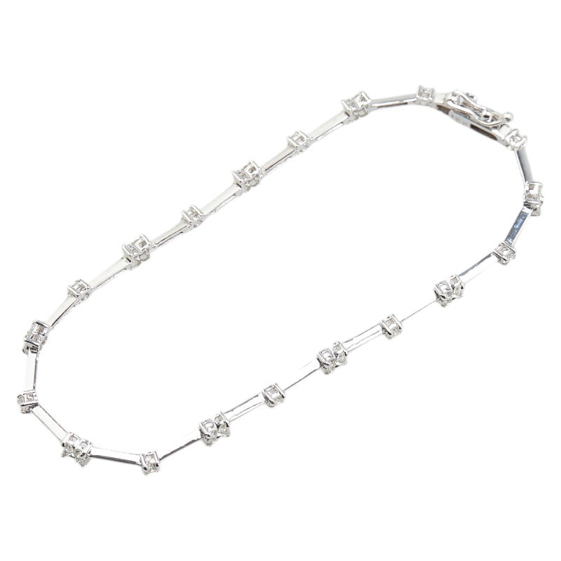K18WG ホワイトゴールド ダイヤ1.06ct ブレスレット レディース 【中古】