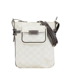 ロエベ アナグラム ショルダーバッグ ホワイト ブラウン PVC レザー レディース LOEWE 【中古】