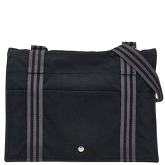 エルメス フールトゥ バサスMM ショルダーバッグ ブラック グレー キャンバス レディース HERMES 【中古】