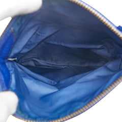 トリーバーチ ロゴ ショルダーバッグ ブルー レザー レディース Tory Burch 【中古】