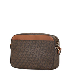 マイケルコース シグネチャー 斜め掛け ショルダーバッグ 35S1GTTC9B ブラウン PVC レザー レディース Michael Kors 【中古】