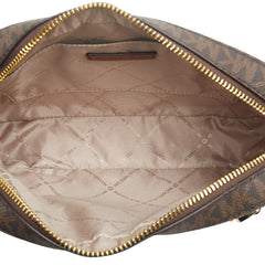 マイケルコース シグネチャー 斜め掛け ショルダーバッグ 35S1GTTC9B ブラウン PVC レザー レディース Michael Kors 【中古】