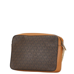 マイケルコース シグネチャー 斜め掛け チェーン ショルダーバッグ 35F8GTTC3B ブラウン PVC レザー レディース Michael Kors 【中古】