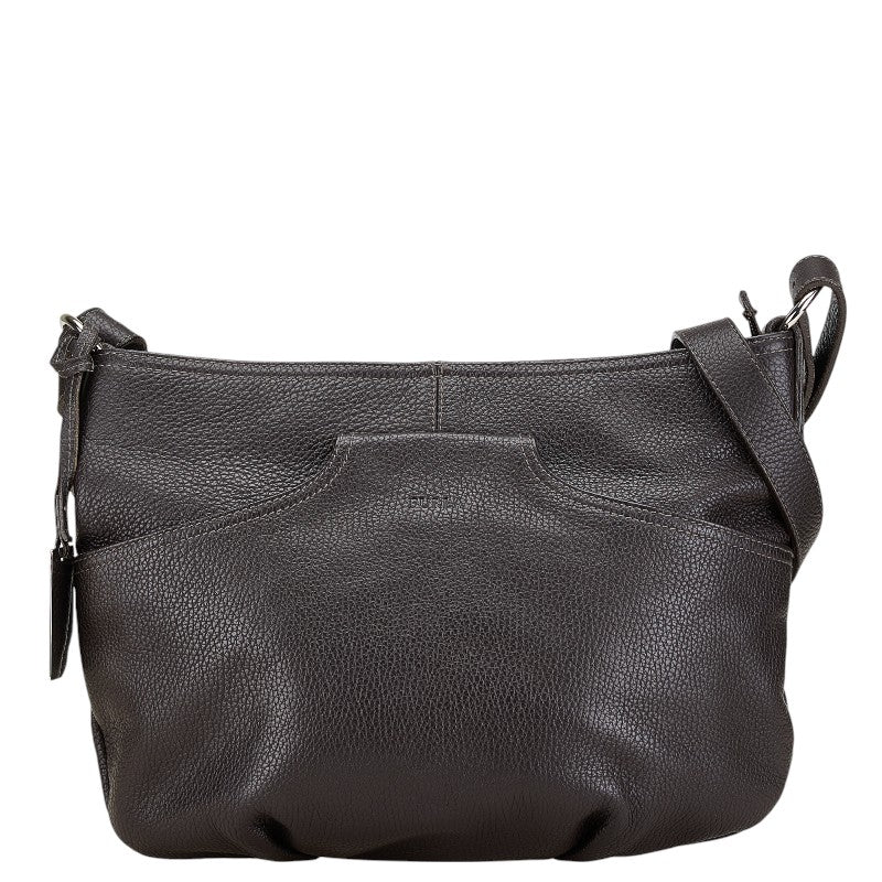 フルラ ショルダーバッグ ブラウン シルバー レザー レディース Furla 【中古】