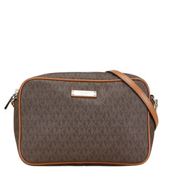 マイケルコース MKシグネチャー ショルダーバッグ ブラウン PVC レザー レディース Michael Kors 【中古】