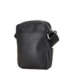 トミーヒルフィガー 1985 PU MINI REPORTER ミニリポーター 斜め掛け ショルダーバッグ ポシェット ブラック レザー メンズ TOMMY HILFIGER 【中古】