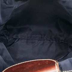 ハンティングワールド トートバッグ ショルダーバッグ ネイビー ブラウン キャンバス レザー レディース HUNTING WORLD 【中古】