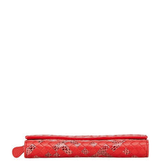 ボッテガヴェネタ イントレチャート 長財布 レッド レザー パイソン レディース BOTTEGAVENETA 【中古】