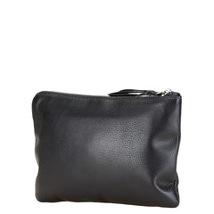 バレンシアガ ロゴプリント EVERYDAY エブリデイ M ポーチ 化粧ポーチ 492465 ブラック レザー レディース BALENCIAGA 【中古】