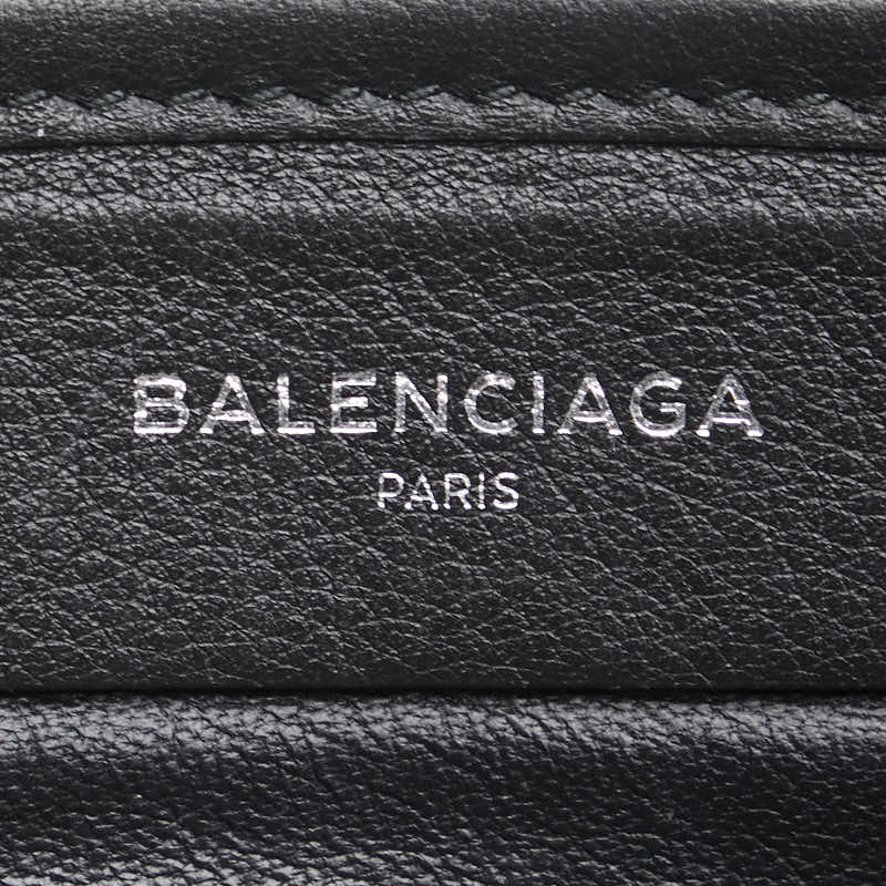 バレンシアガ ロゴプリント EVERYDAY エブリデイ M ポーチ 化粧ポーチ 492465 ブラック レザー レディース BALENCIAGA 【中古】