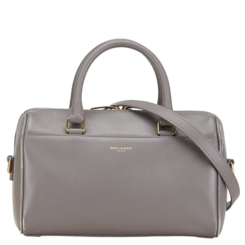 サンローラン ベイビーダッフル ハンドバッグ ショルダーバッグ 2WAY 330958 グレー レザー レディース SAINT LAURENT 【中古】