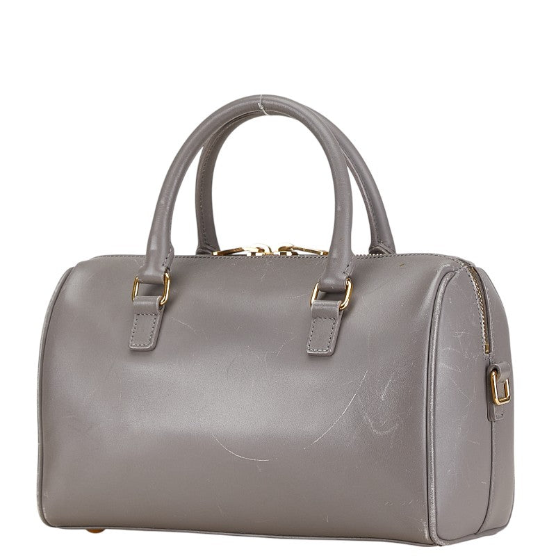 サンローラン ベイビーダッフル ハンドバッグ ショルダーバッグ 2WAY 330958 グレー レザー レディース SAINT LAURENT 【中古】