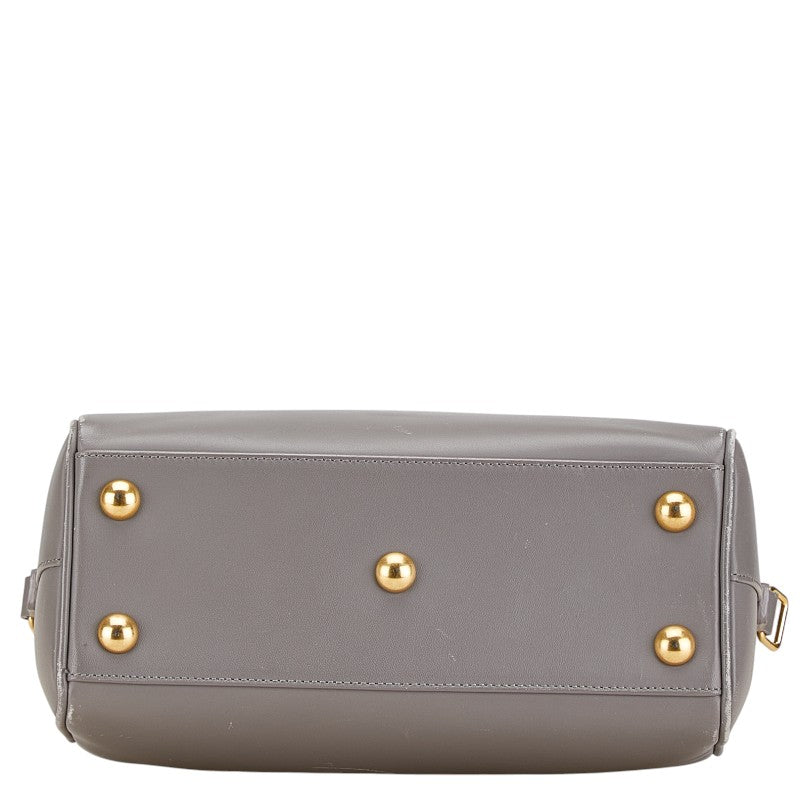 サンローラン ベイビーダッフル ハンドバッグ ショルダーバッグ 2WAY 330958 グレー レザー レディース SAINT LAURENT 【中古】