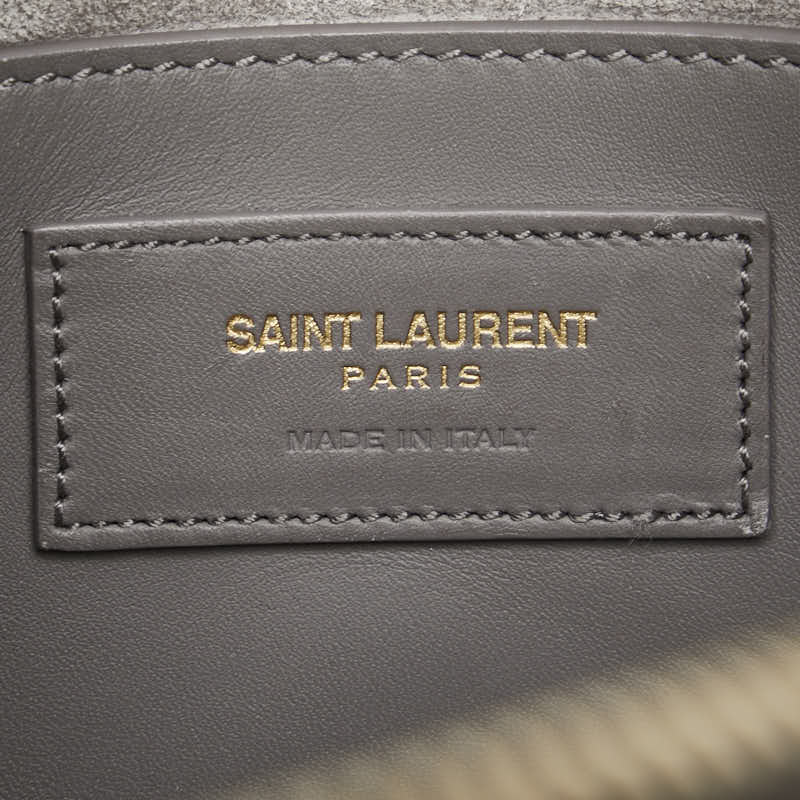 サンローラン ベイビーダッフル ハンドバッグ ショルダーバッグ 2WAY 330958 グレー レザー レディース SAINT LAURENT 【中古】