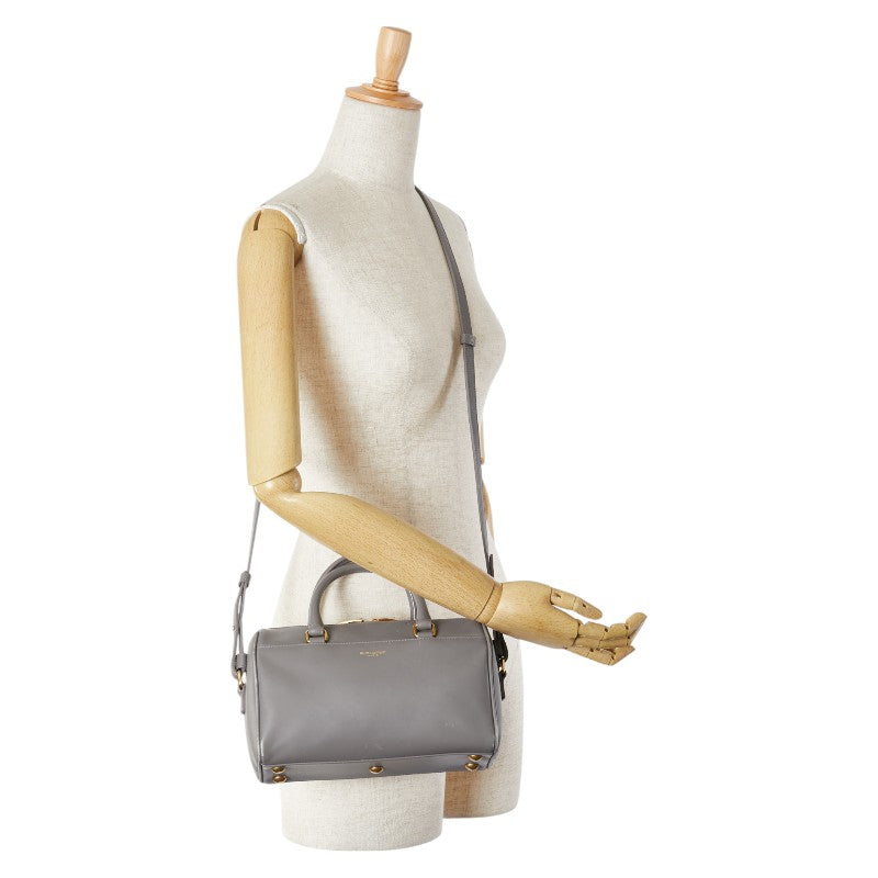 サンローラン ベイビーダッフル ハンドバッグ ショルダーバッグ 2WAY 330958 グレー レザー レディース SAINT LAURENT 【中古】