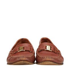 サルヴァトーレフェラガモ ヴァラ ローファー サイズ：6 ブラウン レザー レディース Salvatore Ferragamo 【中古】