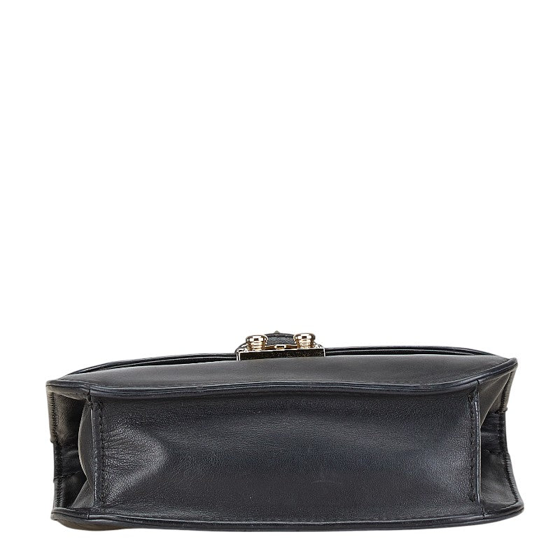 ヴァレンティノ スタッズ チェーン ショルダーバッグ ブラック レザー レディース VALENTINO 【中古】