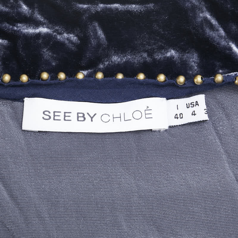 シーバイクロエ ビジュー チュニック サイズ：40 ネイビー レーヨン シルク レディース SEE BY CHLOE 【中古】