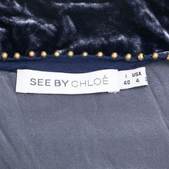 シーバイクロエ ビジュー チュニック サイズ：40 ネイビー レーヨン シルク レディース SEE BY CHLOE 【中古】