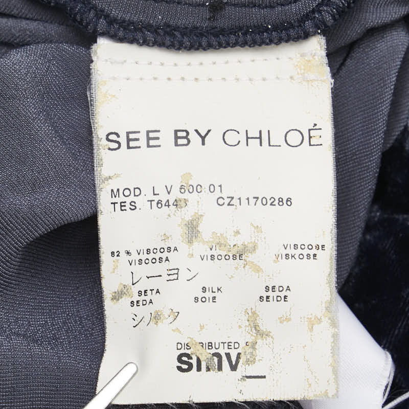 シーバイクロエ ビジュー チュニック サイズ：40 ネイビー レーヨン シルク レディース SEE BY CHLOE 【中古】
