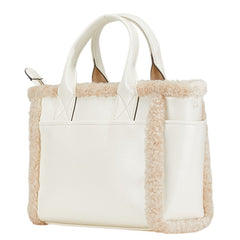 ケイトスペード ロゴ ハンドバッグ ショルダーバッグ 2WAY ホワイト フェイクファー ポリウレタン レザー レディース Kate Spade 【中古】