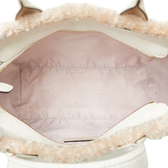 ケイトスペード ロゴ ハンドバッグ ショルダーバッグ 2WAY ホワイト フェイクファー ポリウレタン レザー レディース Kate Spade 【中古】