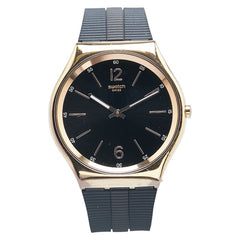 スウォッチ BIENNE BY NIGHT 腕時計 SS07G102 クオーツ ブラック文字盤 ステンレススチール ラバー メンズ Swatch 【中古】