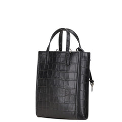 マークジェイコブス クロコ型押し マイクロ トートバッグ ショルダーバッグ 2WAY ブラック レザー レディース MARC JACOBS 【中古】