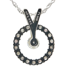 Pt900 プラチナ Pt850 プラチナ ダイヤ0.25ct ダイヤ0.45ct ラウンド サークル モチーフ ネックレス レディース 【中古】