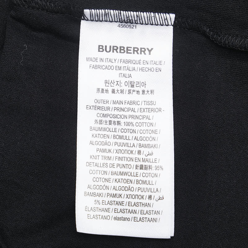 バーバリー 19SS カットアウトディティール 半袖 Tシャツ サイズ：XS ブラック コットン メンズ BURBERRY 【中古】