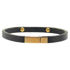 サンローラン ロゴ ブレスレット ブラック レザー レディース SAINT LAURENT 【中古】