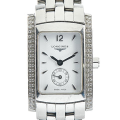 ロンジン ドルチェヴィータ ダイヤベゼル 腕時計 L5.155.0 クオーツ ホワイト文字盤 ステンレススチール レディース LONGINES 【中古】