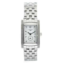 ロンジン ドルチェヴィータ ダイヤベゼル 腕時計 L5.155.0 クオーツ ホワイト文字盤 ステンレススチール レディース LONGINES 【中古】