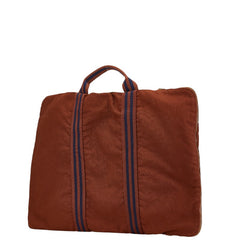 エルメス フールトゥ ポルトドキュマン ビジネスバッグ ドキュメントケース ブラウン ネイビー キャンバス レディース HERMES 【中古】