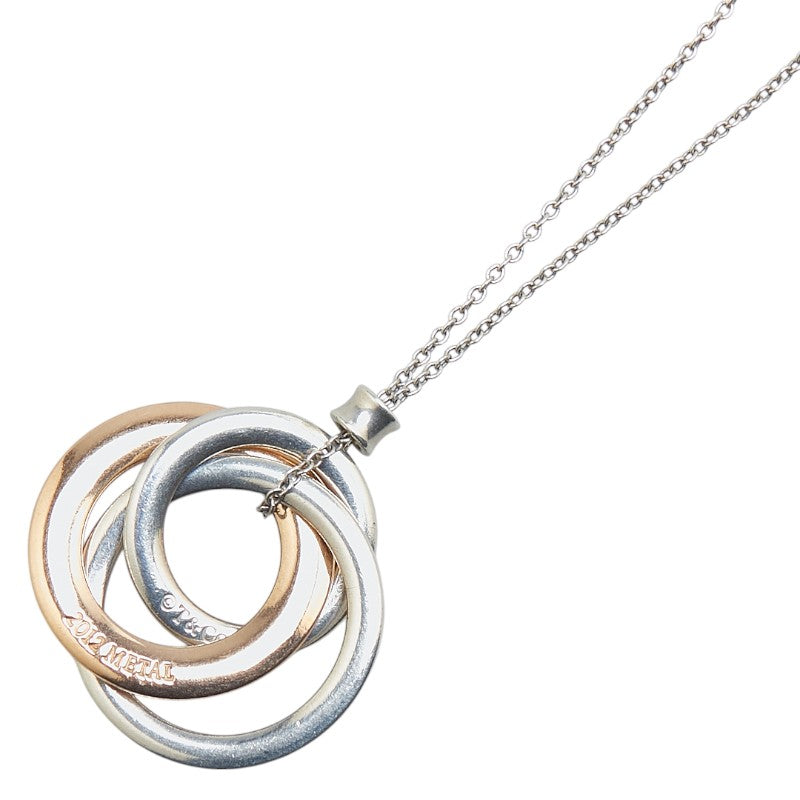 ティファニー インターロッキング サークル ネックレス SV925 シルバー ルベドメタル コンビ レディース TIFFANY&Co. 【中古】