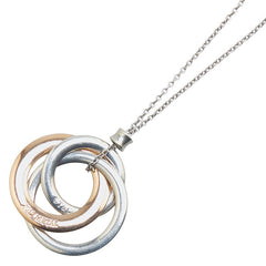 ティファニー インターロッキング サークル ネックレス SV925 シルバー ルベドメタル コンビ レディース TIFFANY&Co. 【中古】