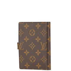 ルイ ヴィトン モノグラム アジェンダPM 手帳カバー 6穴 R20005 ブラウン PVC レザー レディース LOUIS VUITTON 【中古】