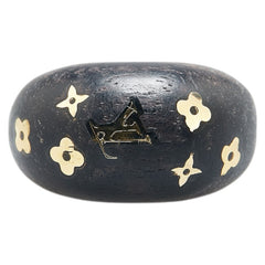 ルイ ヴィトン バーグシルバニア リング 指輪 #M M65934 ブラック ウッド レディース LOUIS VUITTON 【中古】