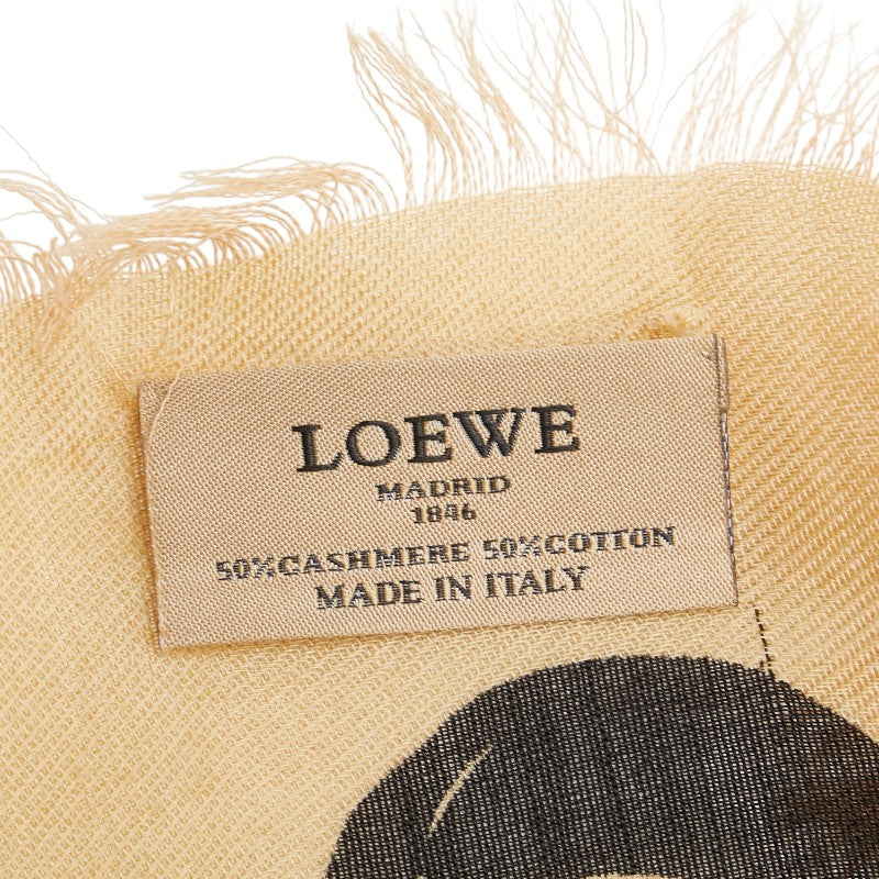 ロエベ ボタニカル ストール ブラウン マルチカラー カシミヤ コットン レディース LOEWE 【中古】