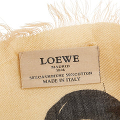 ロエベ ボタニカル ストール ブラウン マルチカラー カシミヤ コットン レディース LOEWE 【中古】