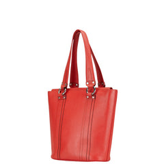 エム シー エム スタッズ ハンドバッグ トートバッグ レッド レザー レディース MCM 【中古】